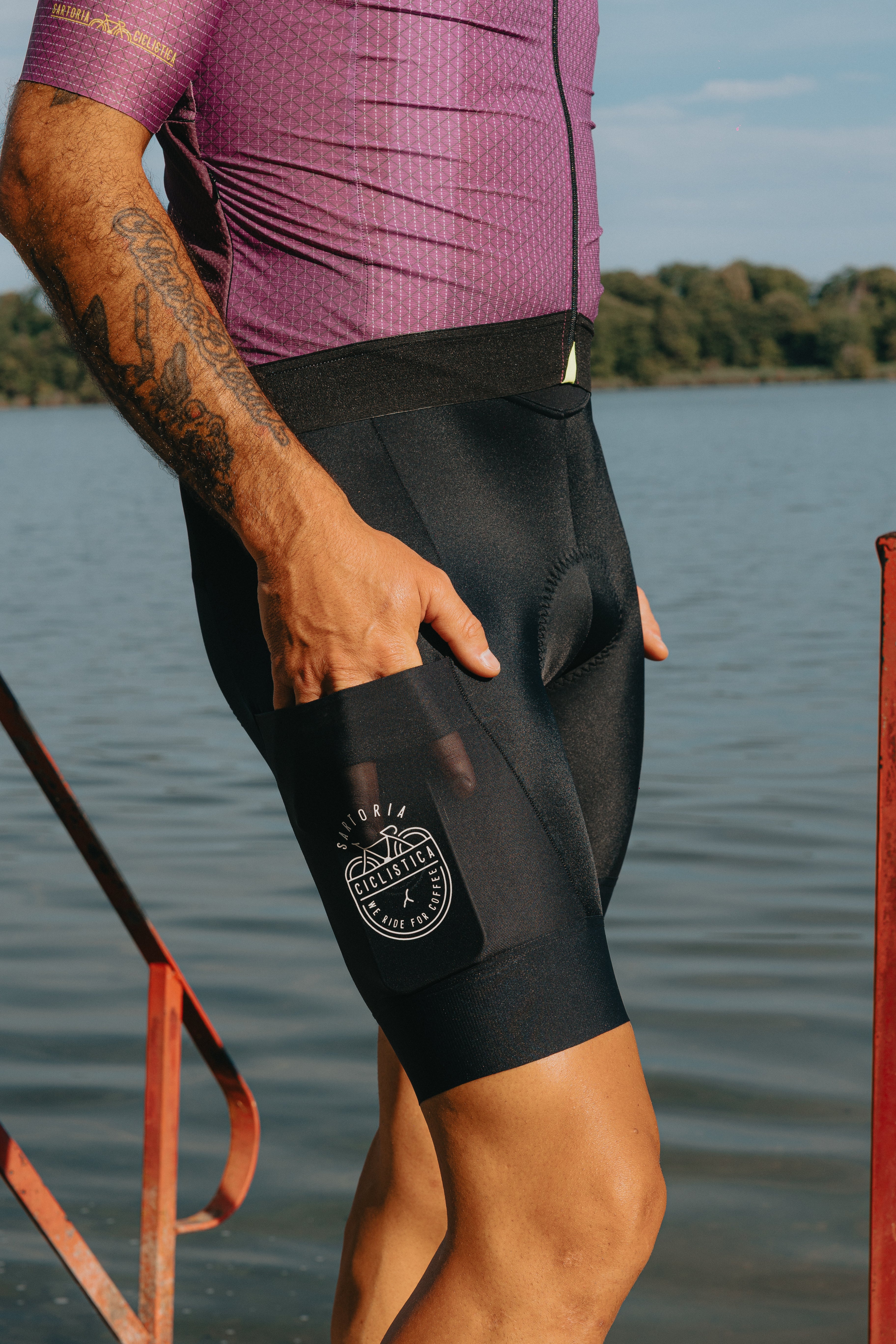 New mesh pockets gravel bibs - Black