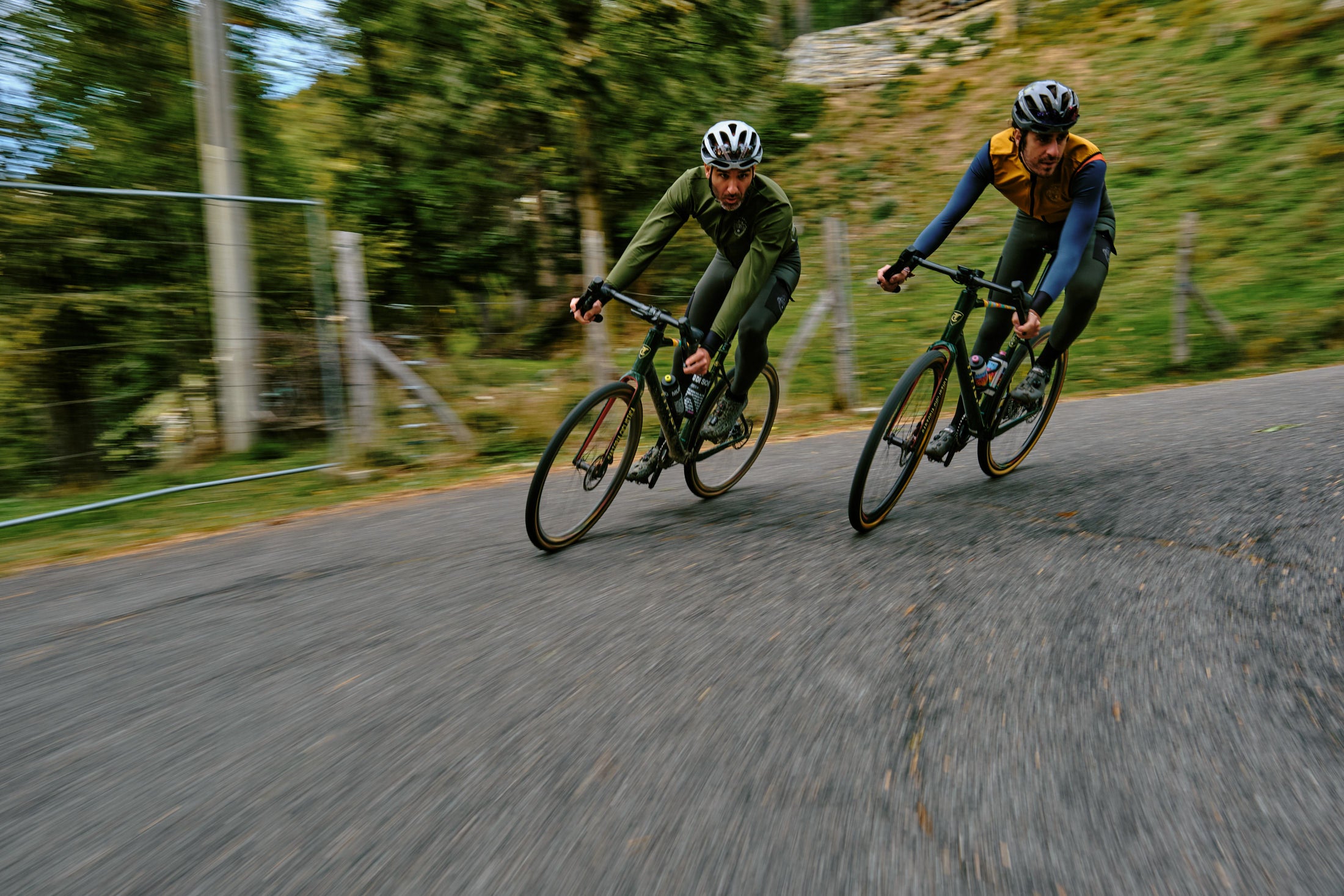 Winter road/gravel bib tights with pockets - Army green