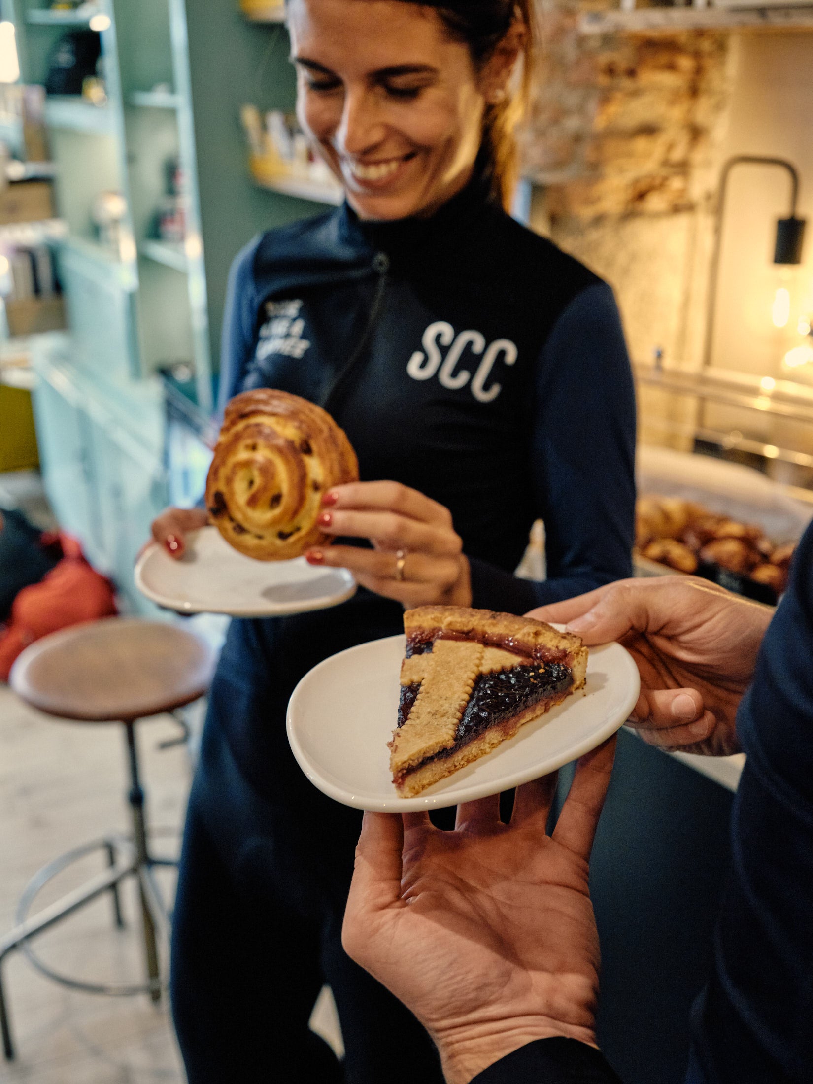 SCC long sleeve mid-season jersey - Black and Lake blue
