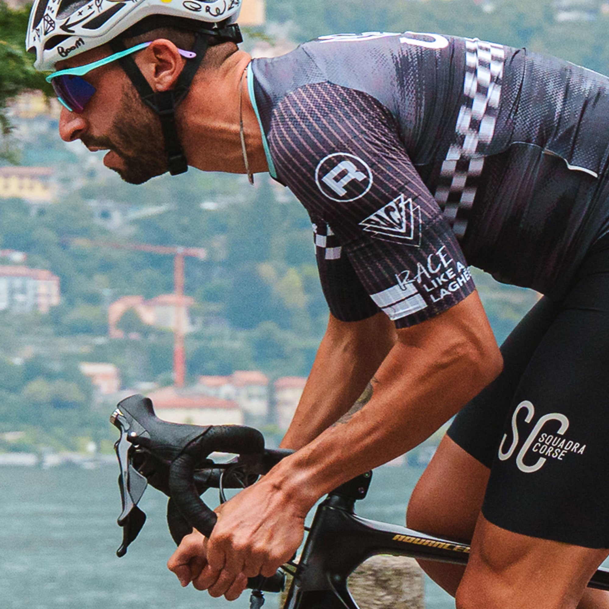 ELITE SC Squadra Corse - Black short sleeve Jersey PRO FIT