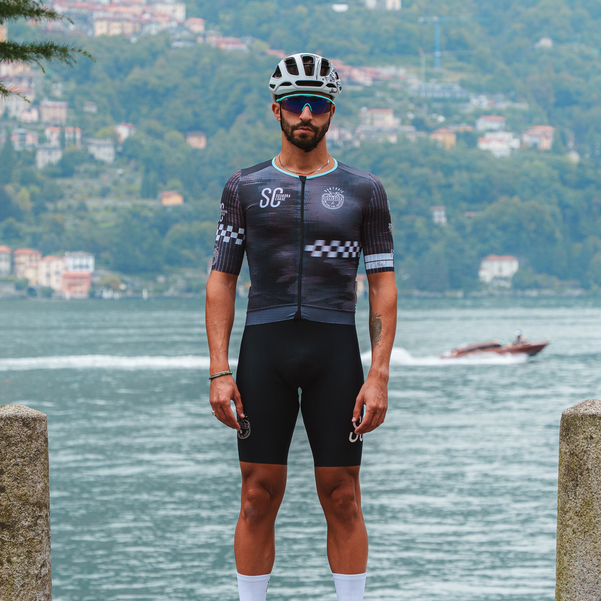 ELITE SC Squadra Corse - Black short sleeve Jersey PRO FIT