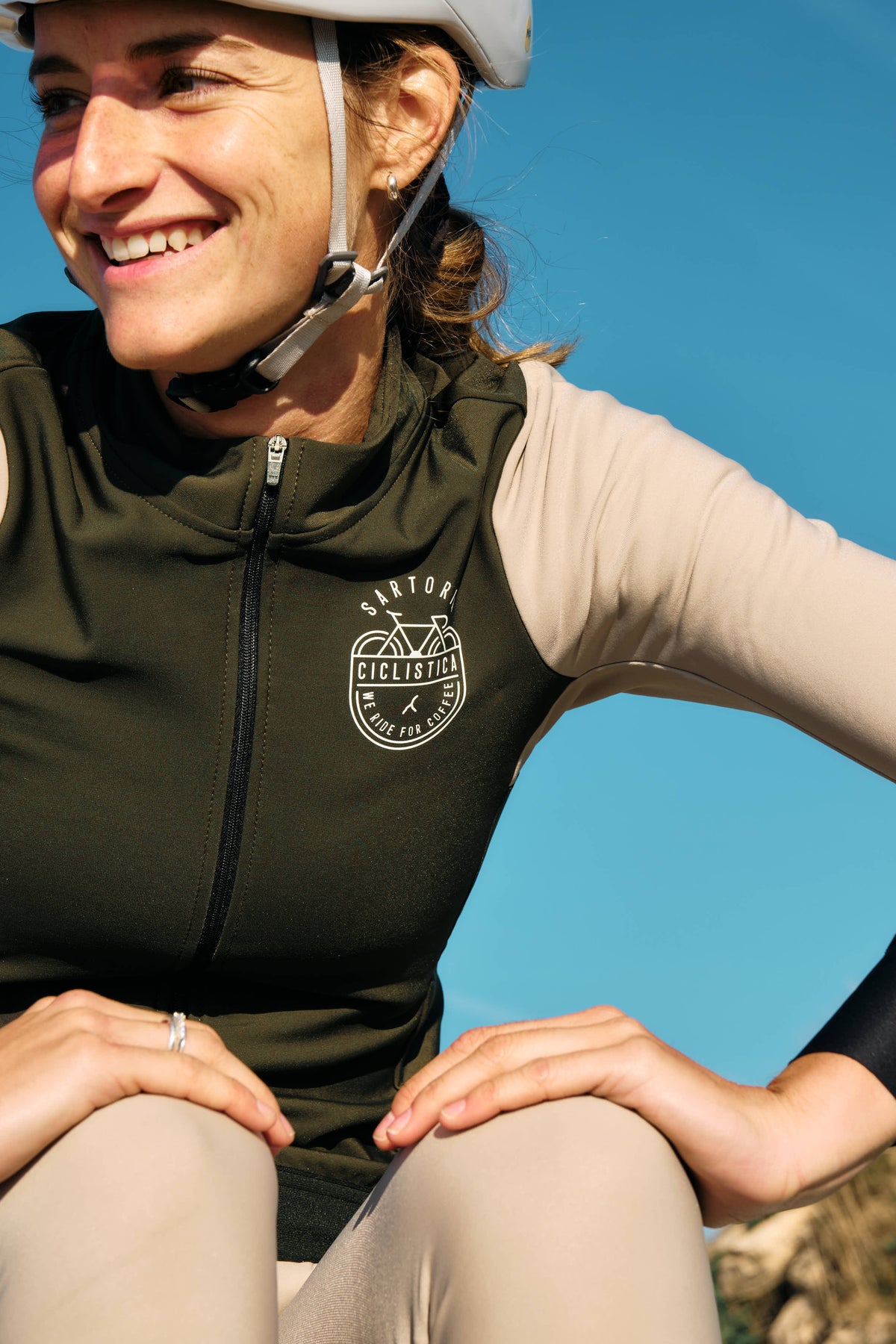 Long Sleeve Heavy Winter Aero Jersey - Dark Green and Dove Grey