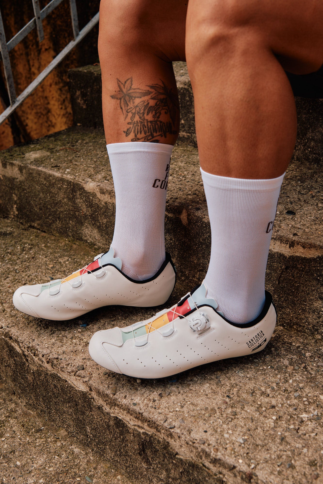 We Ride For Coffee White Socks