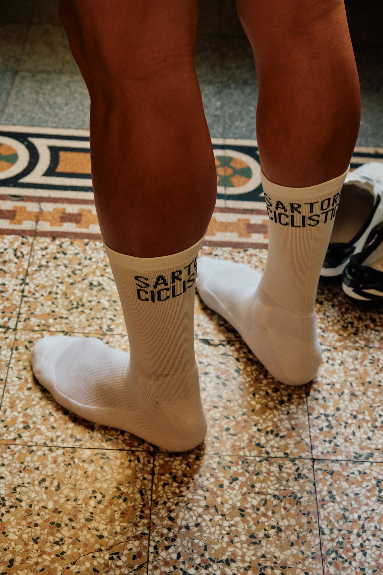 Half Merino Wool White Socks
