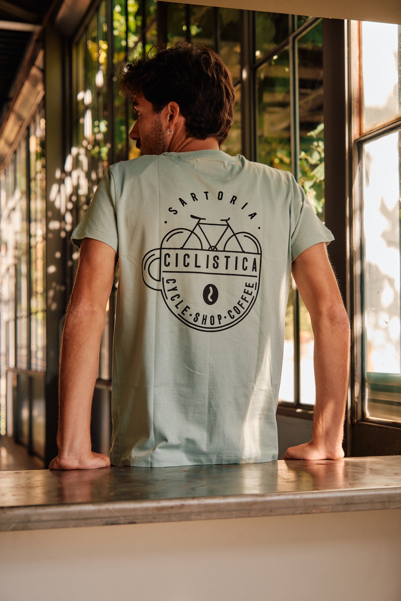 Organic Cotton Tshirt - Vintage bianchi green Sartoria Ciclistica - Unisex