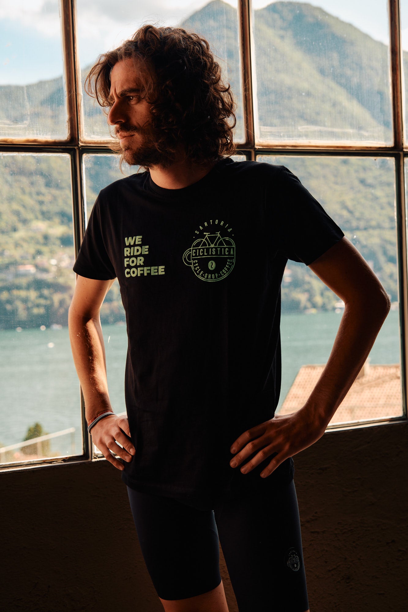 Organic Cotton Tshirt - Black Bianchi Sartoria Ciclistica - Unisex