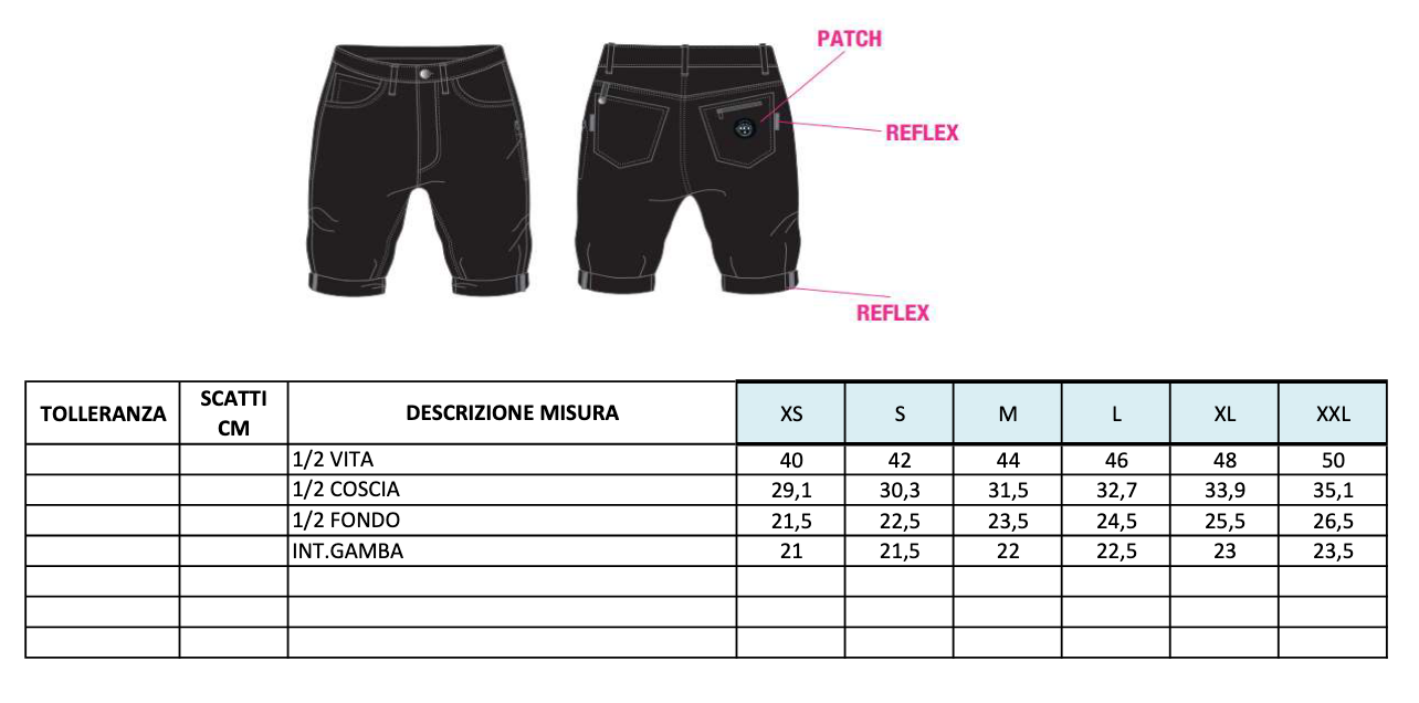 Commuting shorts with reflective details