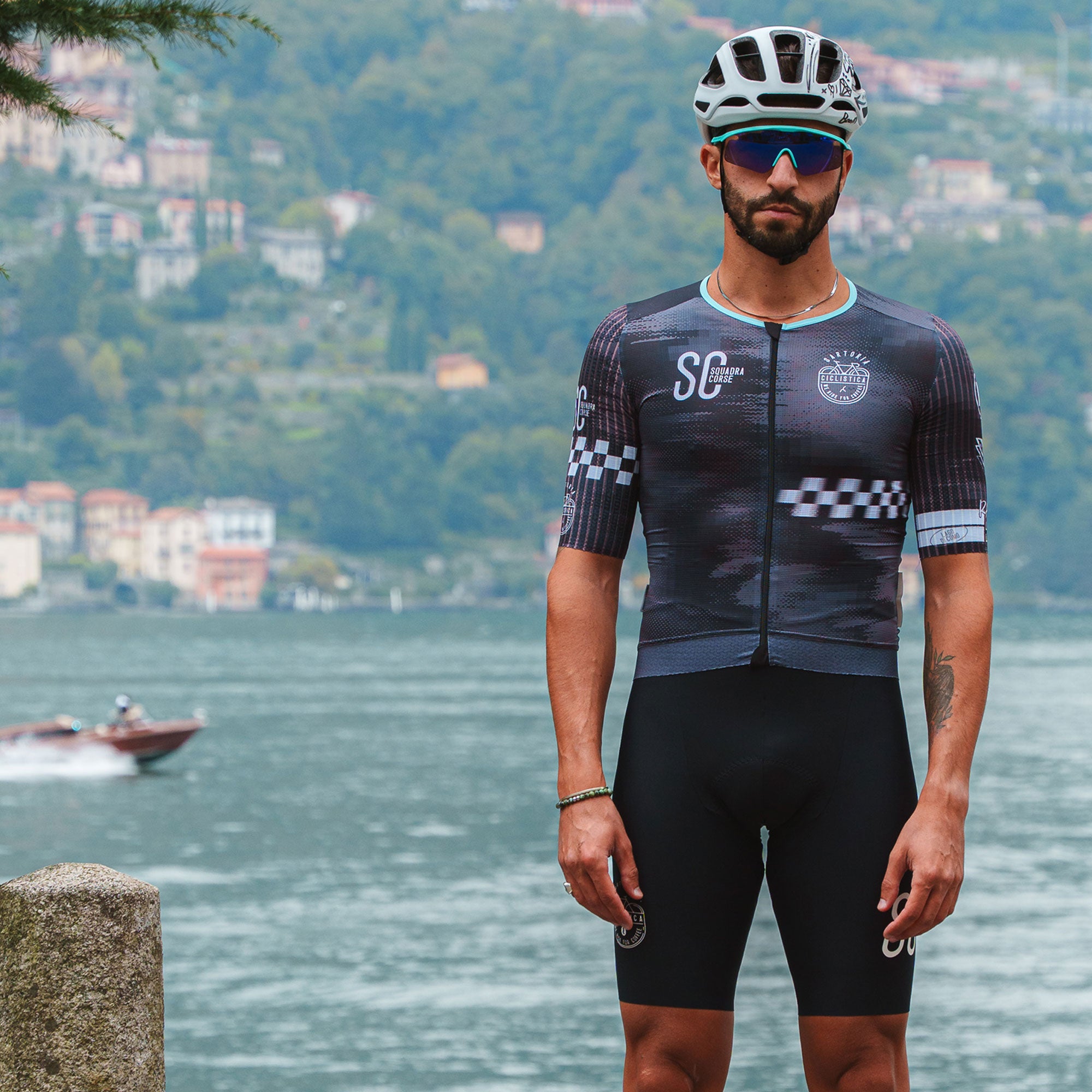 ELITE SC Squadra Corse - Black short sleeve Jersey PRO FIT