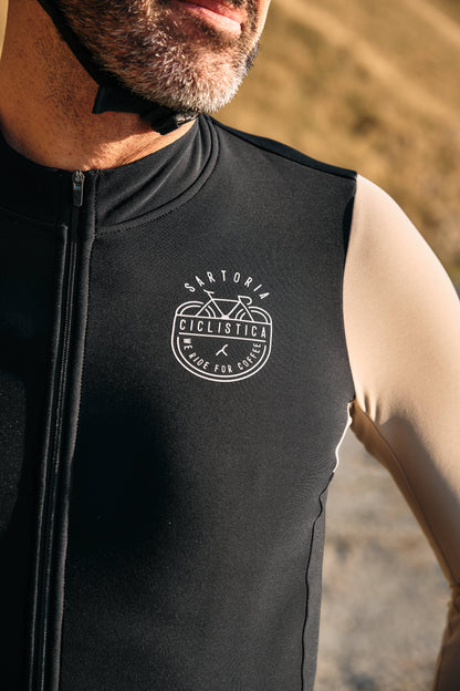 Long Sleeve Winter Aero Jersey - Black and Dove Grey