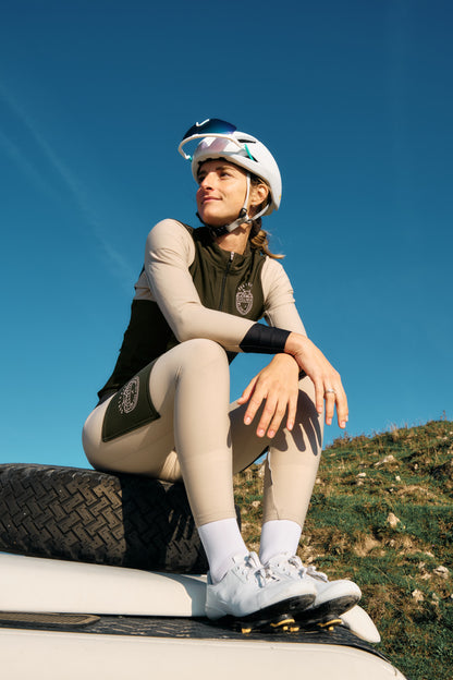 Cargo Tights - Dove Grey and Dark Green