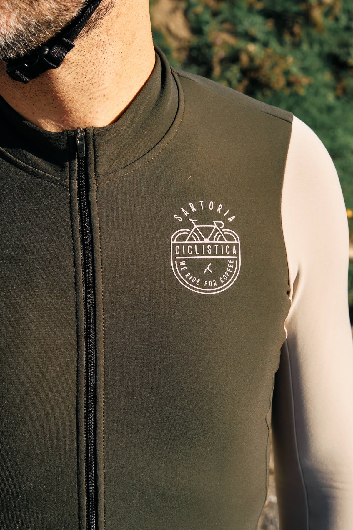 Long Sleeve Heavy Winter Aero Jersey - Dark Green and Dove Grey