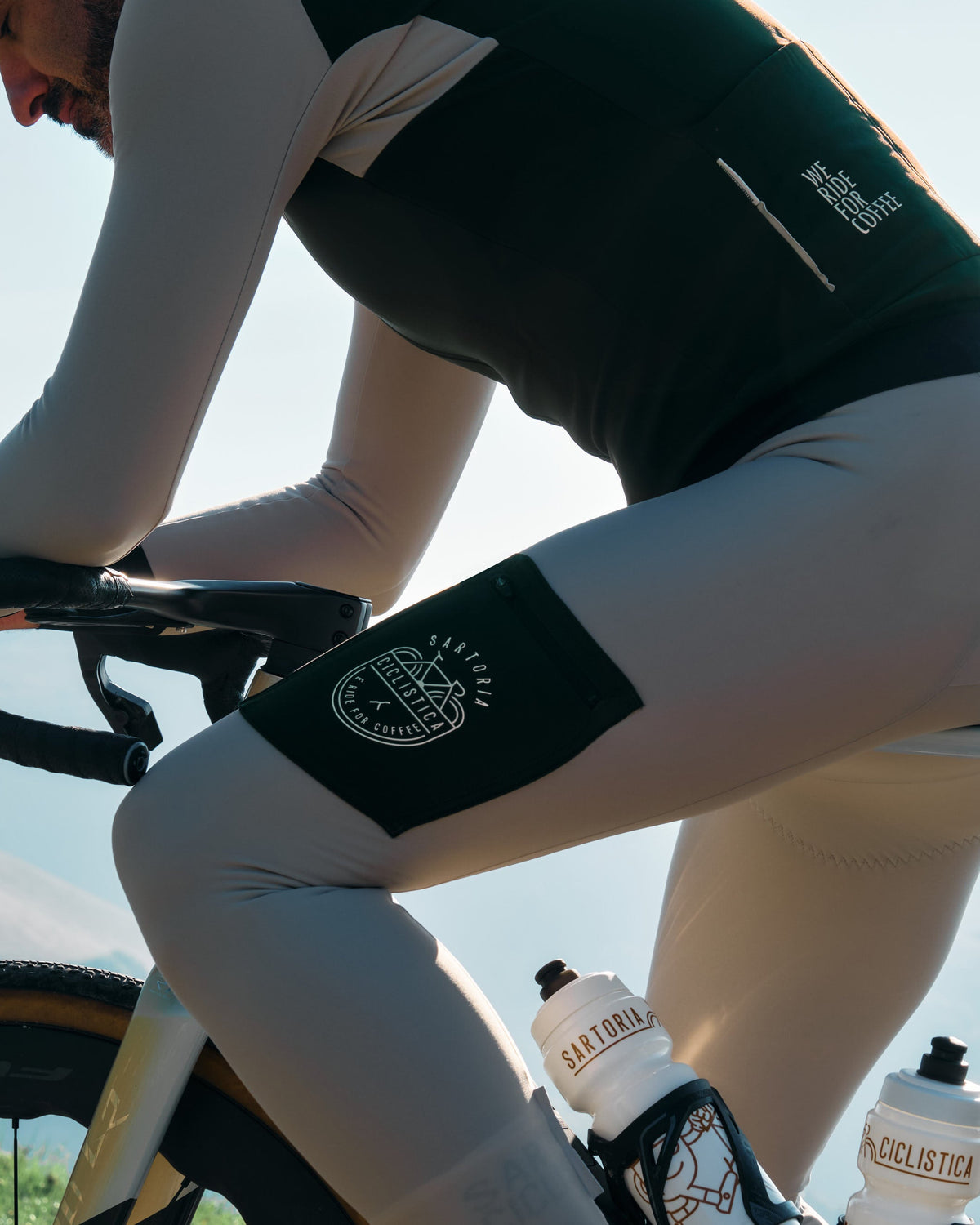Cargo Tights - Dove Grey and Dark Green