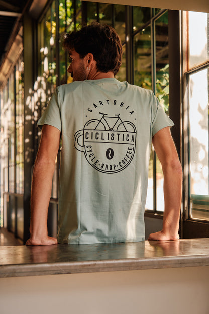 Organic Cotton Tshirt - Vintage bianchi green Sartoria Ciclistica - Unisex