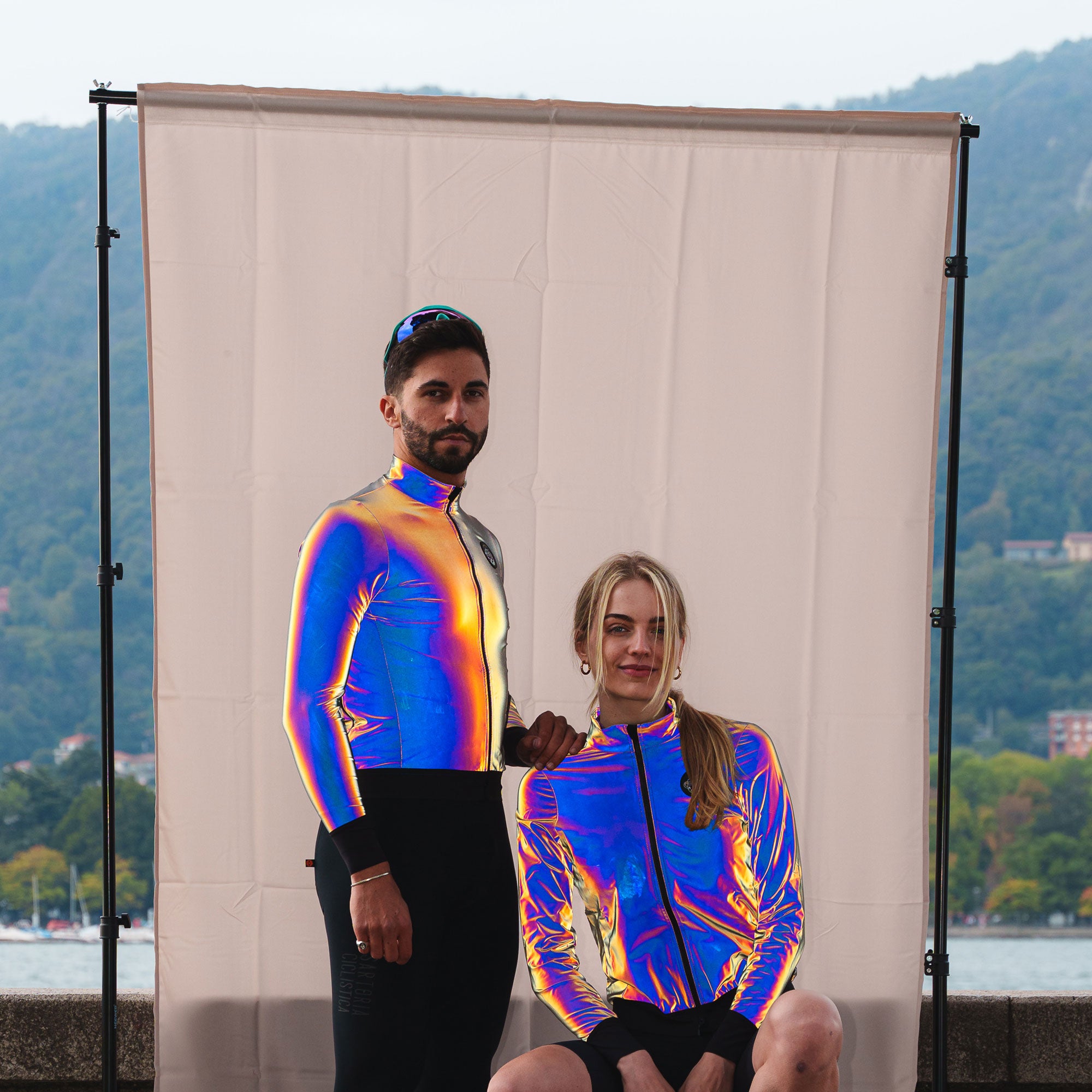 Fully reflective wind and water proof jacket - Flashy rainbow