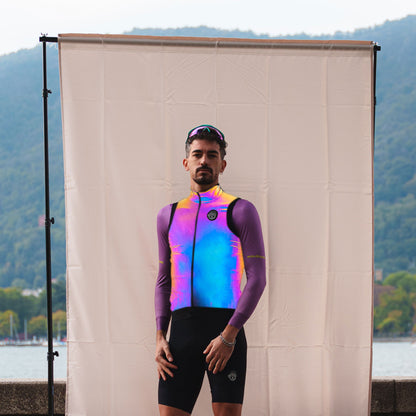 Fully reflective wind and water proof vest - Flashy Rainbow