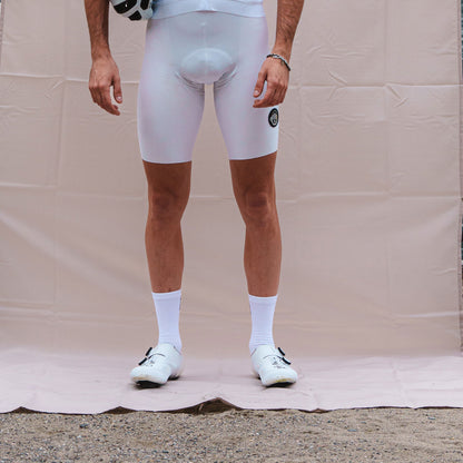 3D suspenders Aero road bibs - White
