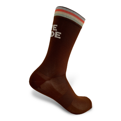 Mocha "We ride for coffee" socks