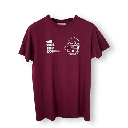 Organic Cotton Tshirt - Burgundy & Cream Sartoria Ciclistica - Unisex