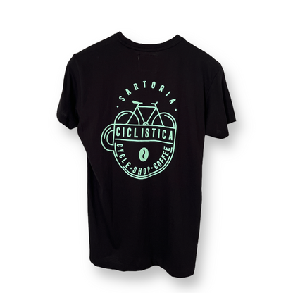 Organic Cotton Tshirt - Black Bianchi Sartoria Ciclistica - Unisex