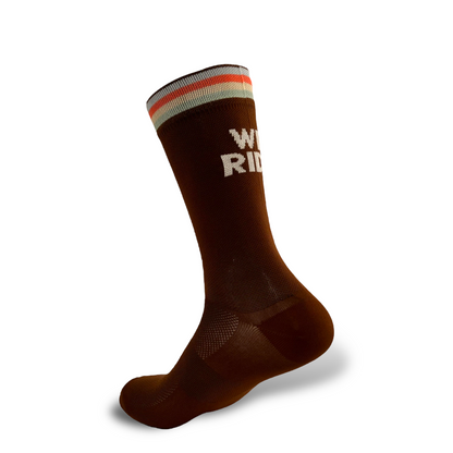 Mocha "We ride for coffee" socks