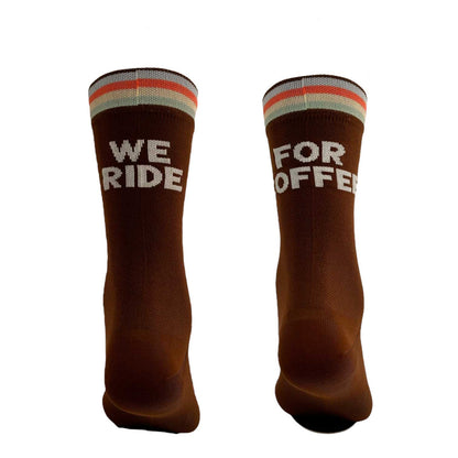 Mocha "We ride for coffee" socks