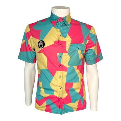 Psychedelic camo gravel shirt by Sartoria Ciclistica