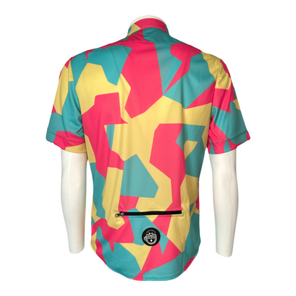 Psychedelic camo gravel shirt by Sartoria Ciclistica